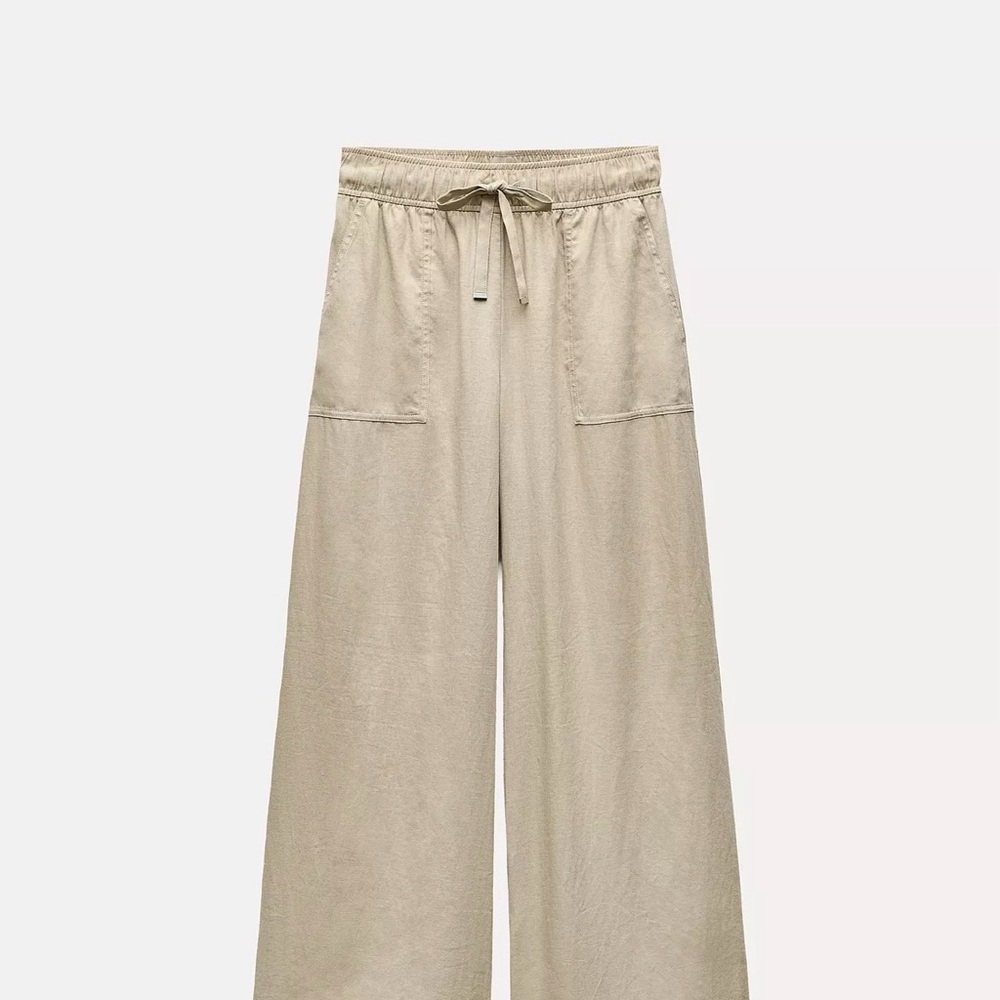 Zara Tan Wide Leg Pants